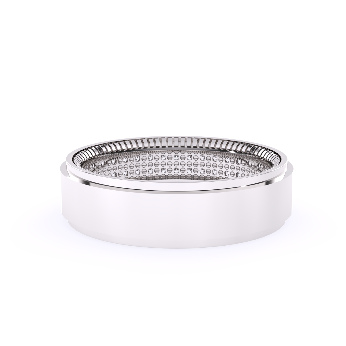 Elegant Two Row Round Diamond Wedding Band